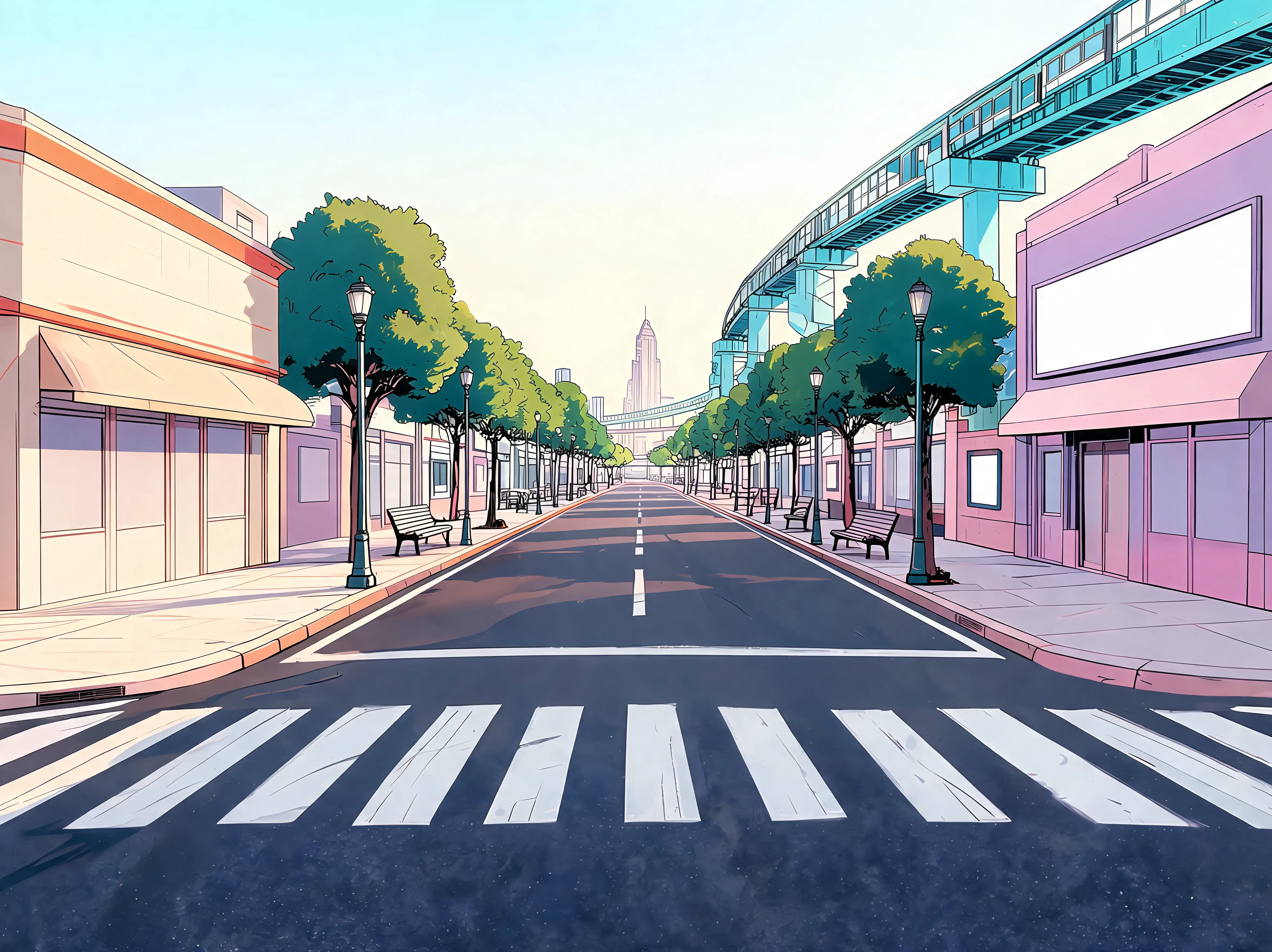 An empty Foxville street before the residents arrived